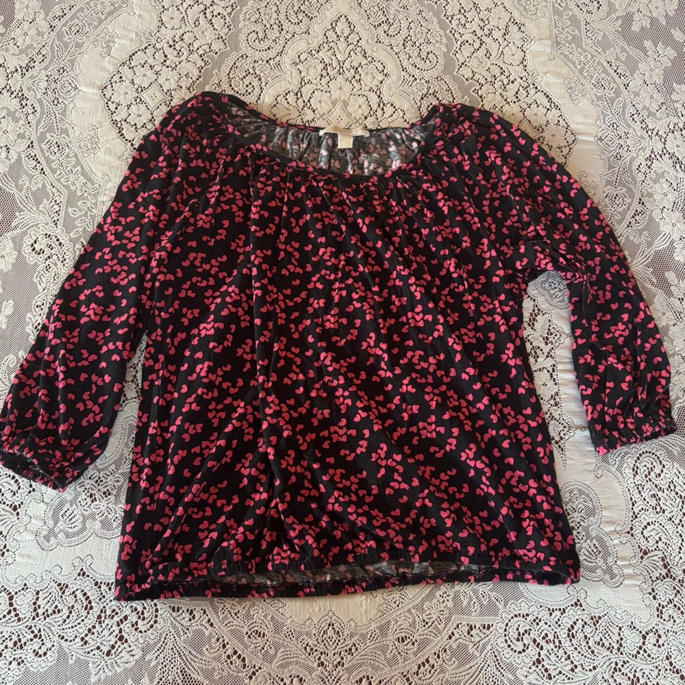 michael kors heart print blouse size large